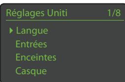 NAIM1 UNITIQUTE - L'accueil du menu réglages - 1