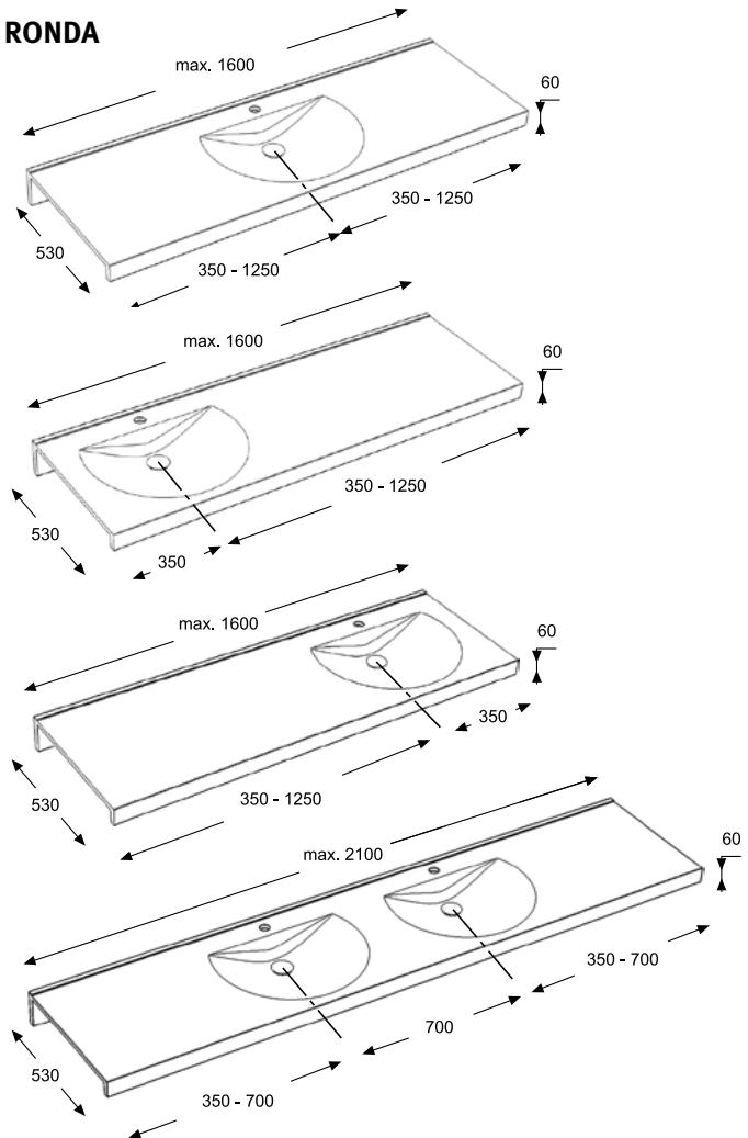 FRANKE MIRANIT  - BROCHURE - Niche washbasins: - 1