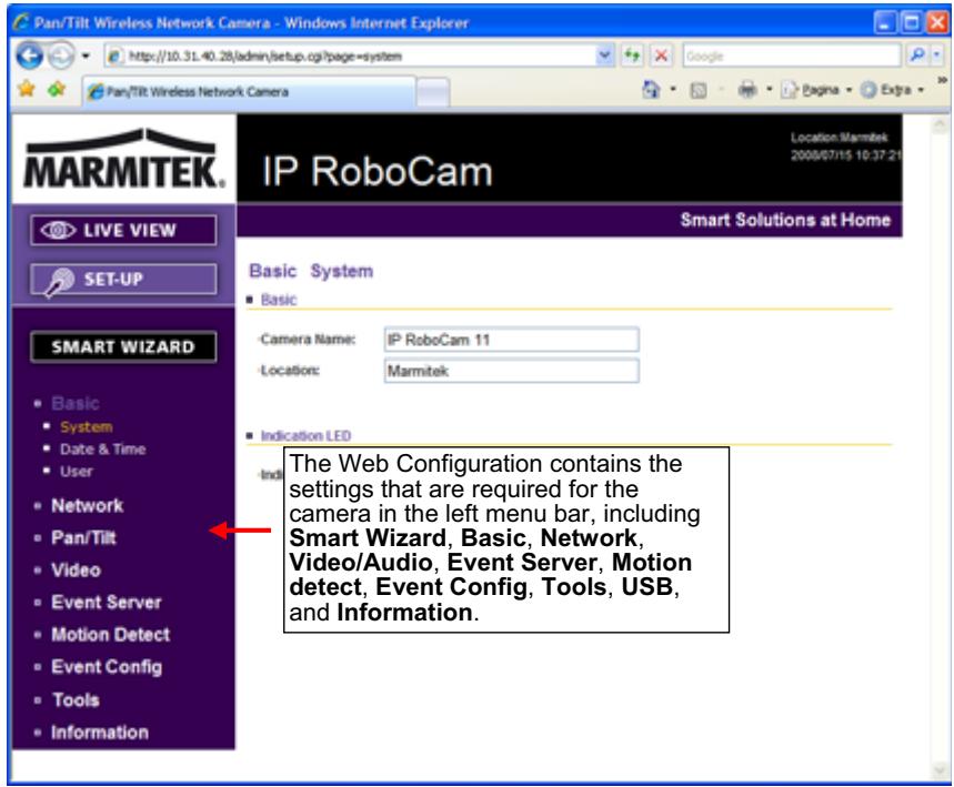 MARMITEK IP EYE ANYWHERE 11 - Using the Web Configuration - 1