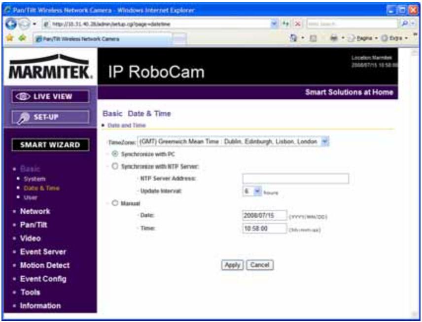 MARMITEK IP EYE ANYWHERE 11 - Basic >> Date &amp; Time - 1