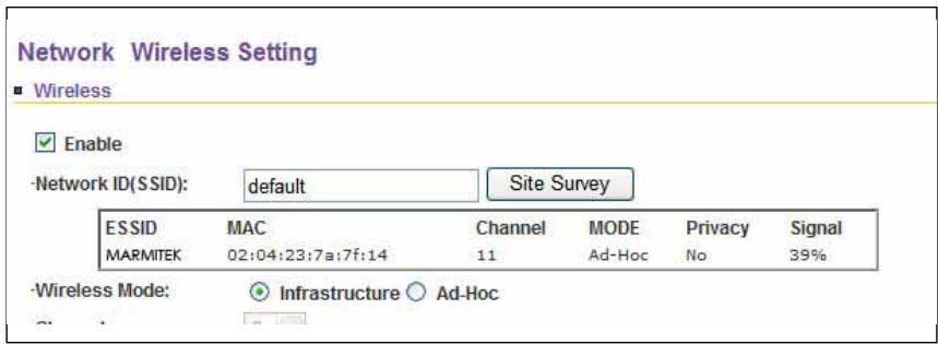 MARMITEK IP EYE ANYWHERE 21 - Network >> Wireless Setting* - 2