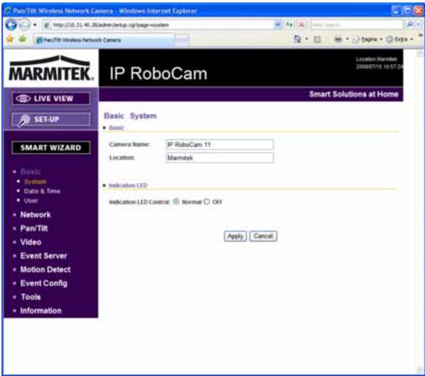 MARMITEK IP ROBOCAM 10 - Basic >> System - 1