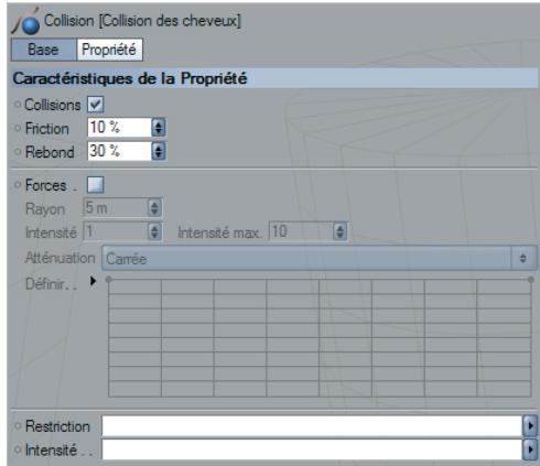 MAXON CINEMA 4D - Propriété collision des cheveux - 2