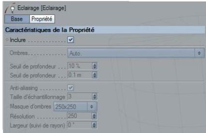 MAXON CINEMA 4D - Propriété eclairage - 2