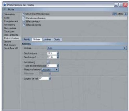 MAXON CINEMA 4D - Panneau ombres - 1