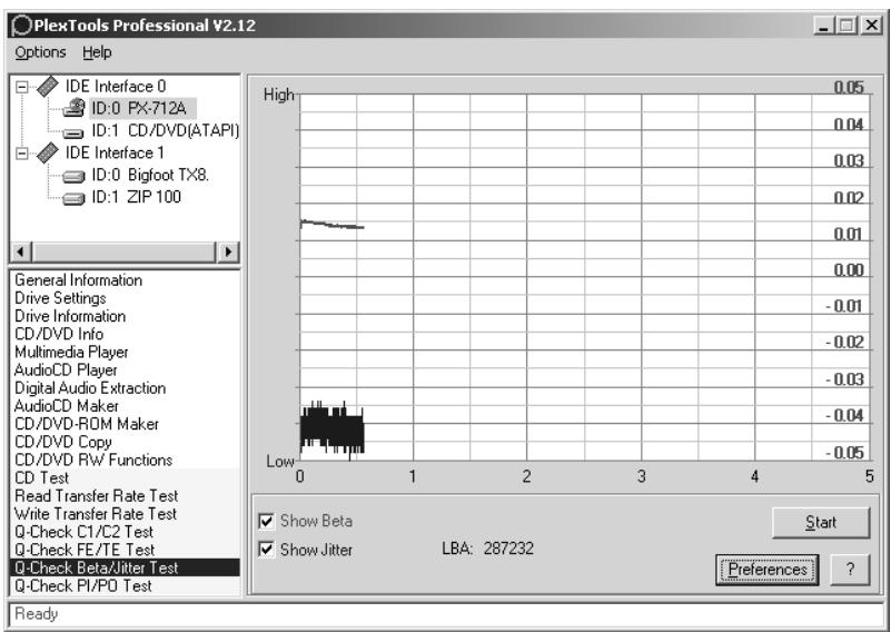 PLEXTOR PX-712A - To measure jitter and beta: - 1