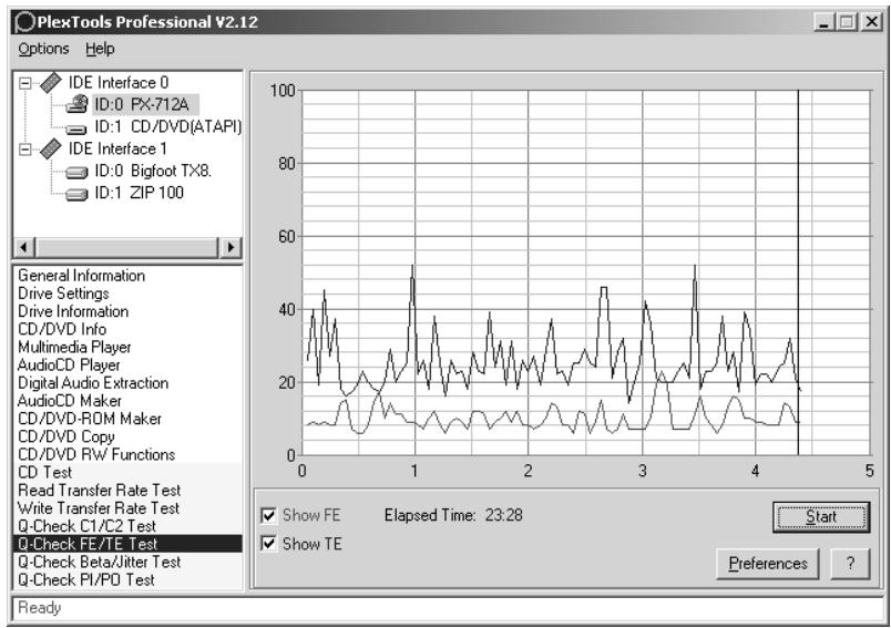 PLEXTOR PX-712A - To use PlexTools Professional to measure tracking and focus error: - 1