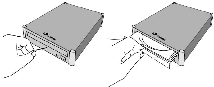 PLEXTOR PX-740UF - To use the emergency eject tool to open the drive: - 1