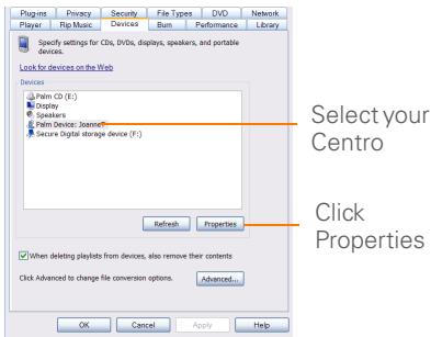 PALMONE CENTRO - Setting up Windows Media Player for MP3 - 1
