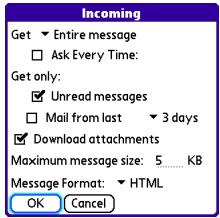 PALMONE CENTRO - Setting preferences for getting messages - 1