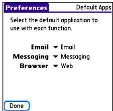 PALMONE CENTRO - Changing default applications - 1