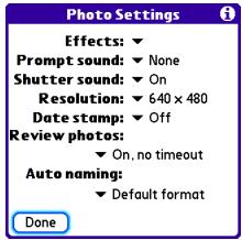 PALMONE CENTRO - Customizing your Camera settings - 1