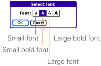 PALMONE CENTRO - Changing the screen font - 1