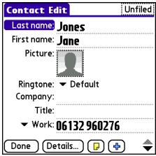 PALMONE CENTRO - Adding a contact - 1