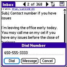 PALMONE CENTRO - Dialing from a web page or message - 1