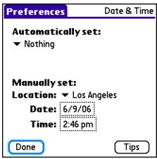 PALMONE CENTRO - Setting the date and time - 1