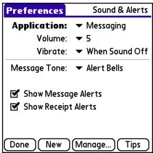 PALMONE CENTRO - Selecting Messaging alert tones - 1