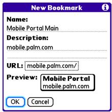 PALMONE CENTRO - Creating a bookmark - 1