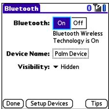 PALMONE CENTRO - Connecting to a Bluetooth® hands-free device - 1