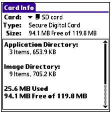 PALMONE CENTRO - Viewing expansion card information - 1