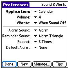 PALMONE CENTRO - Selecting alarm tones - 1