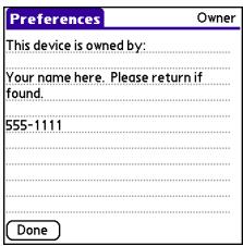 PALMONE CENTRO - Entering owner information - 1