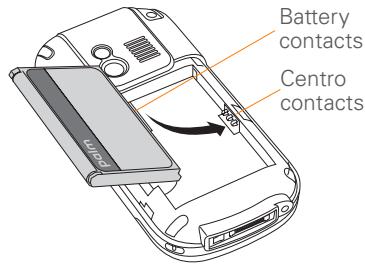 PALMONE CENTRO - Inserting the SIM card and battery - 4