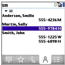PALMONE CENTRO - Dialing by contact name - 1