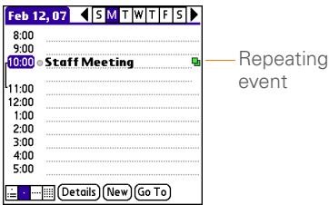 PALMONE CENTRO - Scheduling a repeating event - 2