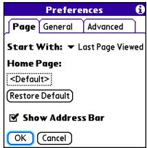 PALMONE CENTRO - Customizing your web browser settings - 1