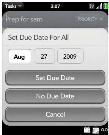 PALMONE PIXI PLUS - Set due dates for all tasks in a list - 1