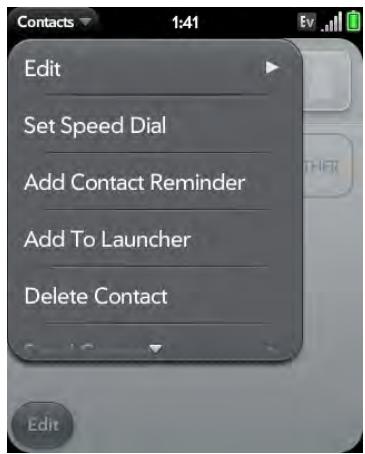 PALMONE PIXI PLUS - Delete a contact - 1