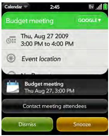PALMONE PIXI PLUS - Respond to an event reminder - 1