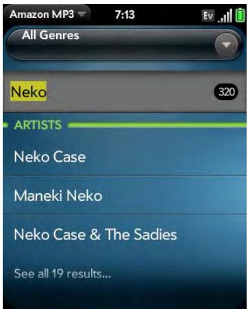 PALMONE PIXI PLUS - Search for a specific song, album, or artist - 1