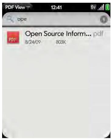PALMONE PIXI PLUS - Open a file - 1