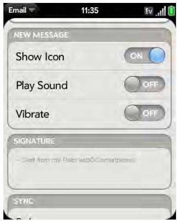 PALMONE PIXI PLUS - Add a signature to outgoing messages - 1