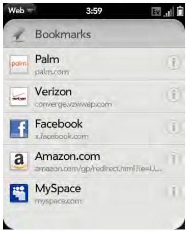 PALMONE PIXI PLUS - Open a bookmarked page - 1