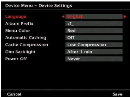 JOBO GIGA VU PRO EVOLUTION - Device Settings - 1