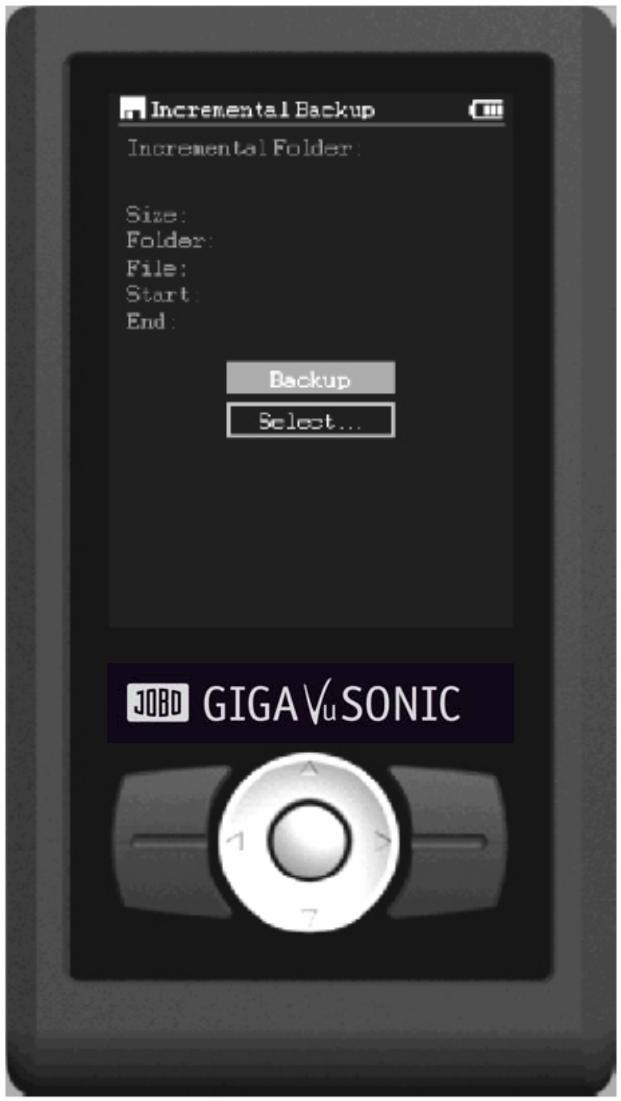 JOBO GIGA VU SONIC - Changing incremental backup folder: - 1