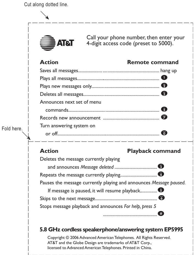 AT&T AT&T EP5995 - Remote access wallet card - 1