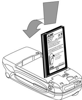 MITSUBISHI TELECOM M341I - FITTING AND REMOVING THE BATTERY - 1