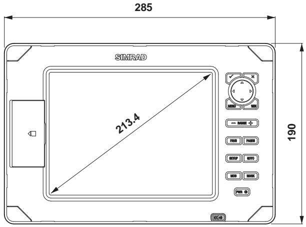 SIMRAD NX40 - Physical Dimensions (Dimensions in mm) - 1