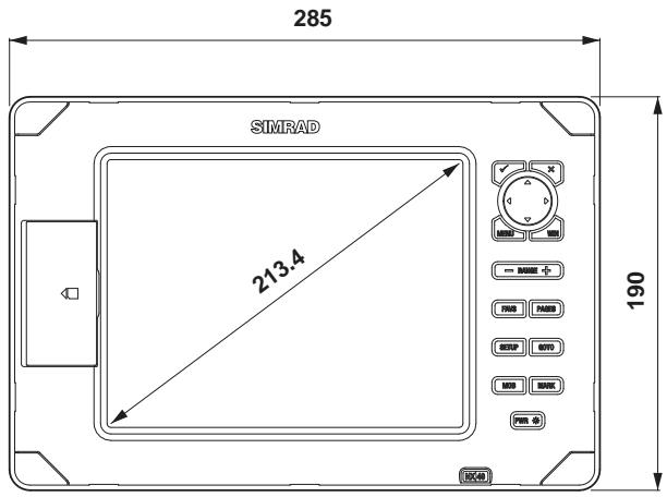 SIMRAD NX45 - Physical Dimensions (Dimensions in mm) - 1