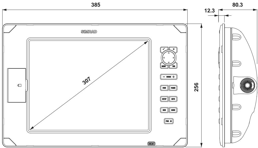 SIMRAD NX45 - Physical Dimensions (Dimensions in mm) - 3