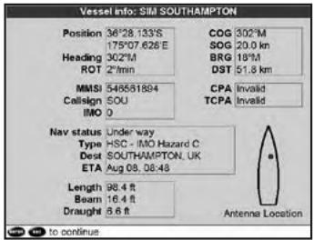 SIMRAD NX45 - Displaying Full AIS Details - 1