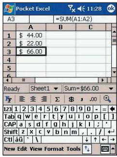 AUDIOVOX PPC-6600 - Creating a new Pocket Excel File: - 4