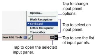 AUDIOVOX PPC-6600 - Using the Input Panel - 1
