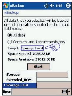 AUDIOVOX PPC-6600 - Backup or restore your system using xBackup: - 2