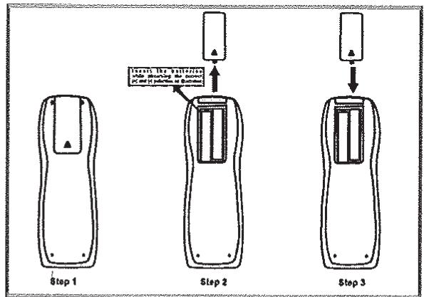 AUDIOVOX JE1909 - Insérer les piles dans la télécommande - 1