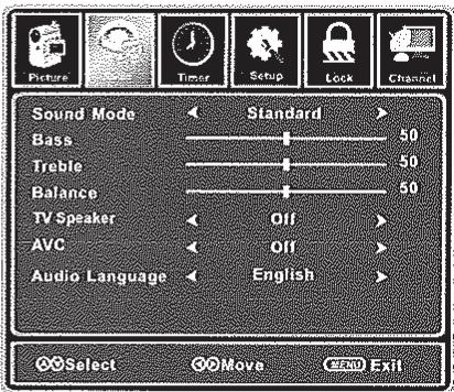 AUDIOVOX JE1909 - Personnalisation des paramètres AUDIO - 1